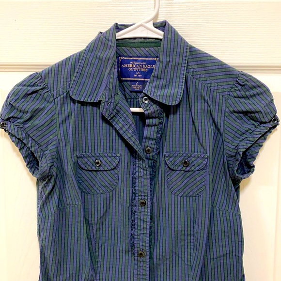 American Eagle fitted button down size 0 - Picture 1 of 5